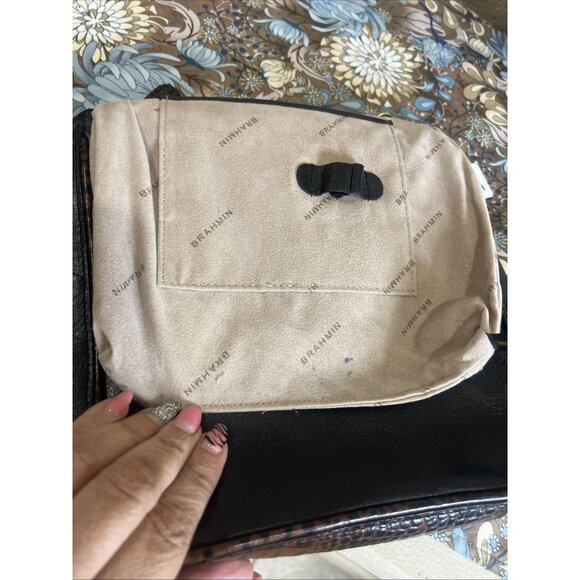 Brahmin Cleo Melbourne Croc Pecan Brown Crossbody Bag Purse - Picture 15 of 16